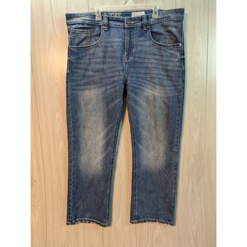 TK Axel Jeans Men 40x30 Slim Fit Boot Leg Dark Wash Casual Denim Pants Hartford